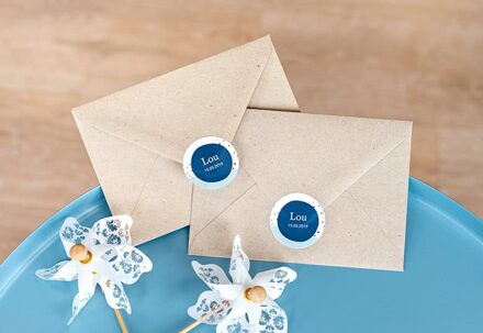 Envelop stickers Rond - Set van 24