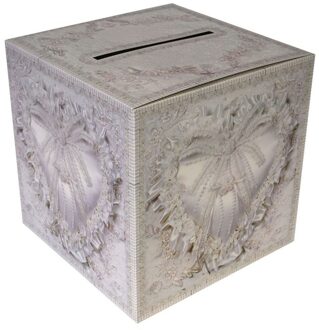 Enveloppendoos - zilver - bruiloft - papier - 30 x 30 cm - envelop cadeaudoos