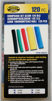 Enzo 120 Delig krimpkous set kleur assortiment in stevige opberg box