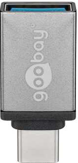 Enzo 56621 tussenstuk voor kabels USB-C USB 3.0 female (Type A) Grijs