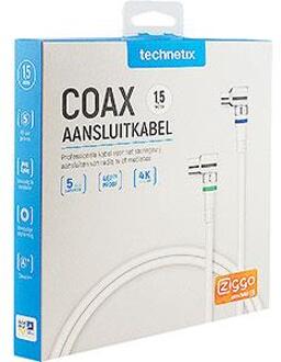 Enzo Aansluitkabel 9.5mm(M)-(F) Haaks RLA++21 1,5m Wit