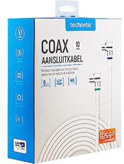 Enzo Aansluitkabel 9.5mm(M)-(F) Haaks RLA++21 10m Wit