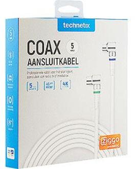 Enzo Aansluitkabel 9.5mm(M)-(F) Haaks RLA++21 5m Wit