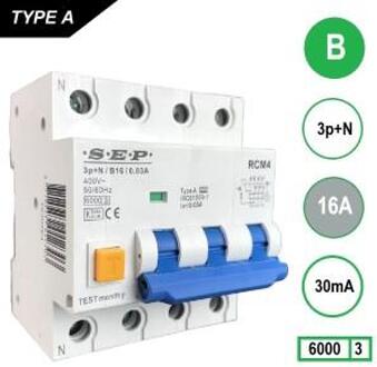 Enzo Aardlekautomaat 16A B kar 30mA 4p SEP - 4518110