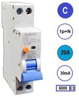 Enzo Aardlekautomaat 20A C kar 30mA 2p SEP - 4518105