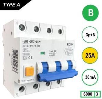 Enzo Aardlekautomaat 25A B kar 30mA 4p SEP - 4518135