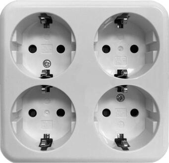 Enzo Benson opbouw stopcontact RA 4 voudig wit - 4650084