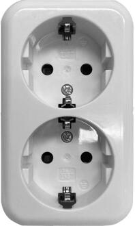 Enzo Benson opbouw stopcontact RA dubbel wit - 4650082