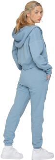 Enzo | Dames Crop Zip Hoodie Tracksuit Set Blauw