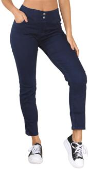 Enzo | Dames Jeans met Brede Taille Indigoblauw - EU 46 / UK 18