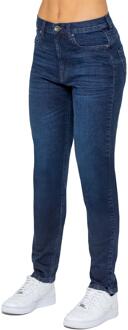 Enzo | Dames Mam Jeans Blauw - EU 40 Kort/ UK 12 Kort