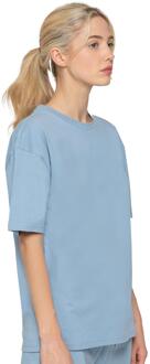 Enzo | Dames Oversized Crew Hals T-shirt - maat L Blauw