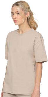 Enzo | Dames Oversized Crew Hals T-shirt - maat XL Beige