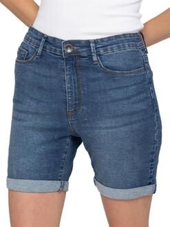 Enzo | Dames Skinny Denim Shorts - maat Blauw