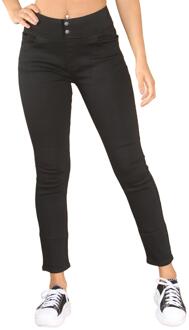 Enzo | Dames Wijde Taille Jeans Zwart - EU 46 / UK 18