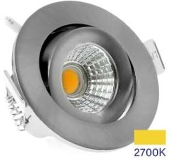 Enzo EcoDim LED inbouwspot 5W 2700K 62mm 60gr rond verstelbaar geschuurd staal - LED4840