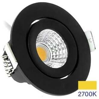 Enzo EcoDim LED inbouwspot 5W 2700K 62mm 60gr rond verstelbaar zwart - LED4835