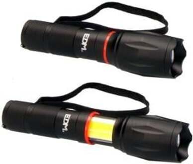 Enzo EDM LED zaklamp uitschuifbaar 5W +3W aluminium 3xAAA - 5710010