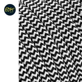 Enzo EDM Omsponnen snoer 2x0,75qmm zwart/wit 25m