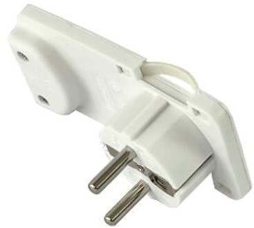 Enzo EDM Randaarde stekker haaks plat wit - 6141350