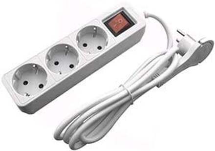 Enzo Entac TCD RA 3V 1,5m snoer haakse met platte stekker +schakelaar wit - 6872626