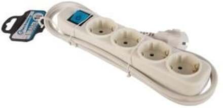 Enzo Entac TCD RA 4-voudig 3meter snoer met schakelaar wit 6872566