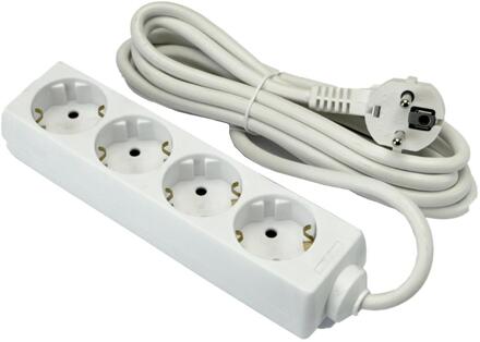 Enzo Entac TCD RA 4-voudig 5meter snoer wit