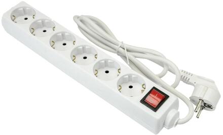 Enzo Entac TCD RA 6-voudig 5meter snoer met schakelaar wit 6872013