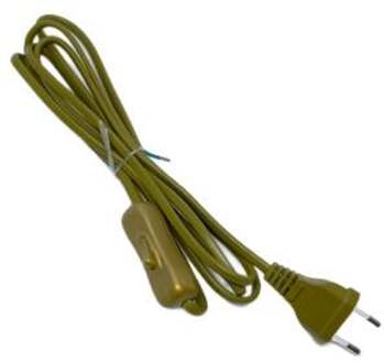 Enzo Eurosnoer 2x0,75 schakelaar goud 1065250