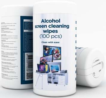 Enzo Gembird Scherm reinigingsdoekjes met alcohol 100 stuks - 7296005