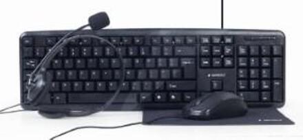 Enzo Gembird Thuiswerk set zwart toetsenbord muis+mat en headset - 9510121