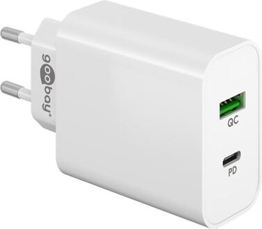 Enzo Goobay USB + USB-C snellader 45W wit - 9550194