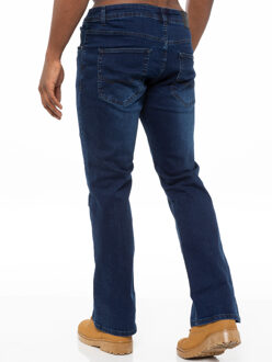 Enzo Heren Bootcut Stretch Denim Jeans Blauw - 30W/30L