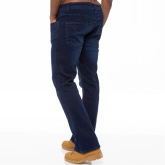 Enzo Heren Bootcut Stretch Denim Jeans Indigoblauw