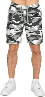 Enzo | Heren camo cargo shorts Steen