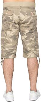Enzo | Heren Cargo Combat Camo Korte Broek Beige