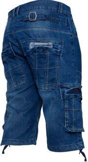 Enzo Heren Cargo Combat Denim Short Blauw - 42 (Taille)