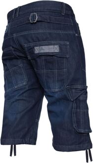 Enzo Heren Cargo Combat Denim Short Navy - 28 (Taille)