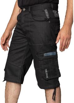 Enzo Heren Cargo Combat Denim Short Zwart