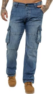 Enzo | heren Cargo Combat Jeans - Blauw - 28W/32L