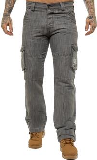 Enzo | heren Cargo Combat Jeans - Grijs - 30W/32L