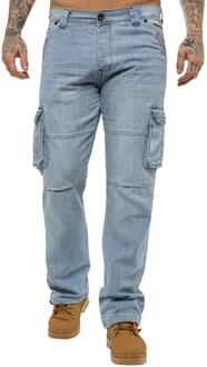 Enzo | heren Cargo Combat Jeans - Lichtblauw - 42W/30L