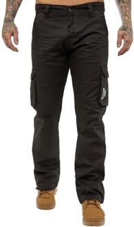 Enzo | Heren Cargo Combat Jeans - Zwart - 34W/30L
