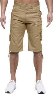 Enzo | Heren Cargo Combat Shorts Beige