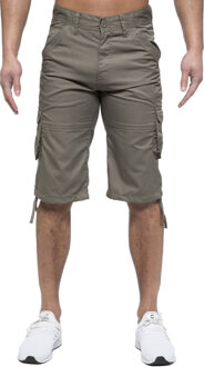 Enzo | Heren Cargo Combat Shorts Kaki