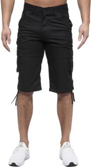 Enzo | Heren Cargo Combat Shorts Zwart