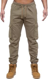 Enzo | Heren Cargo Jogger Jeans - Beige - 40W/32L
