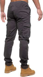 Enzo | Heren Cargo Jogger Jeans - Grijs - 30W/32L