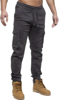 Enzo | Heren Cargo Jogger Jeans - Grijs