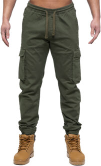 Enzo | Heren Cargo Jogger Jeans - Khaki Kaki